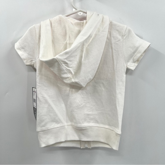 NWT LIMITED Girl's White & Pink Short Sleeve Zip Up Sweater Size 4T - Picture 6 of 11